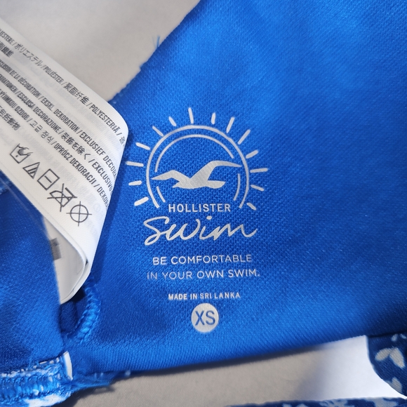 NWT sz XS Hollister Blue Floral Bikini - Picture 3 of 7